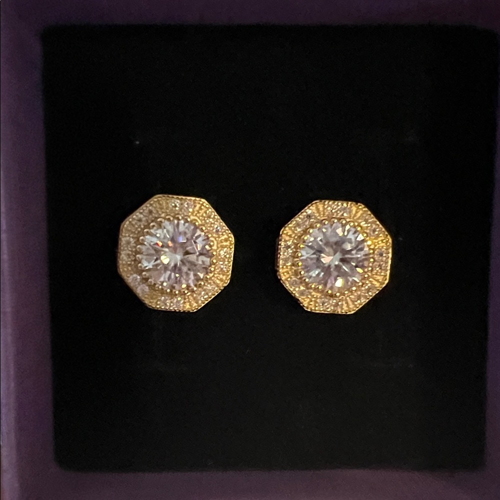 2K Moissanite Gold Earrings